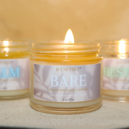 Bare Massage Candle: Pure, Unscented, and Skin-Nourishing